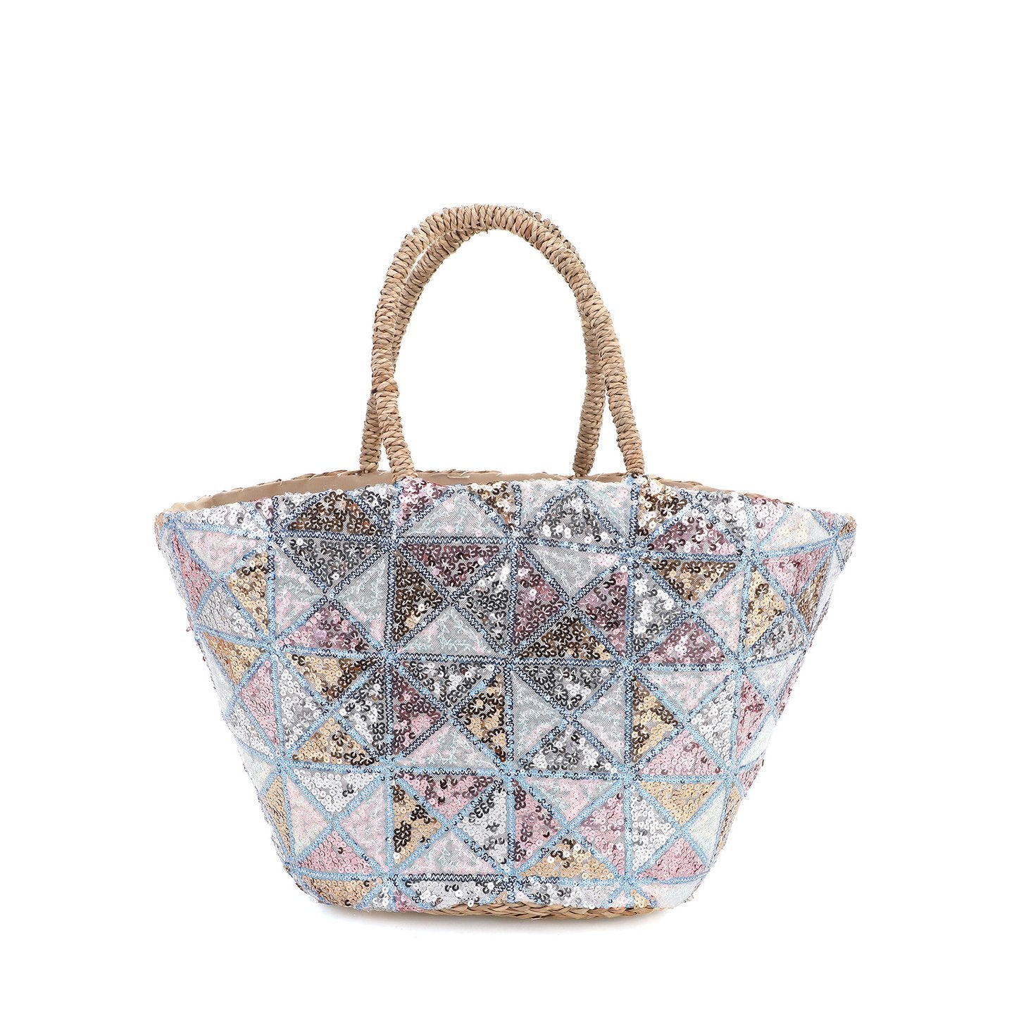 Cesto de Paja con Lentejuelas | Bolso de Playa - image 2