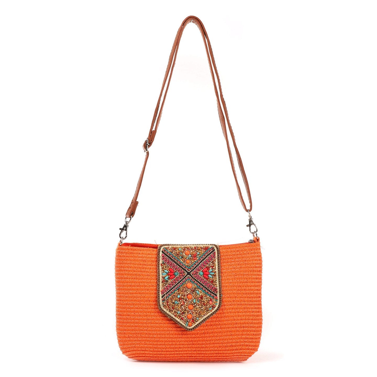 Bolso bandolera paja | Cuentas multicolor - image 9