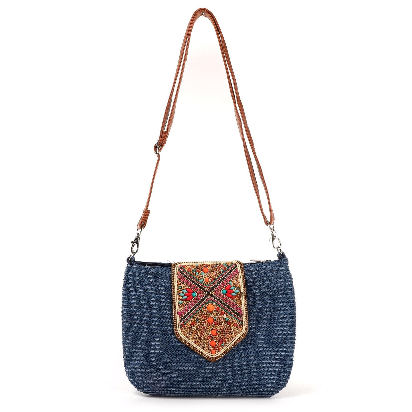 Bolso bandolera paja | Cuentas multicolor - image 3