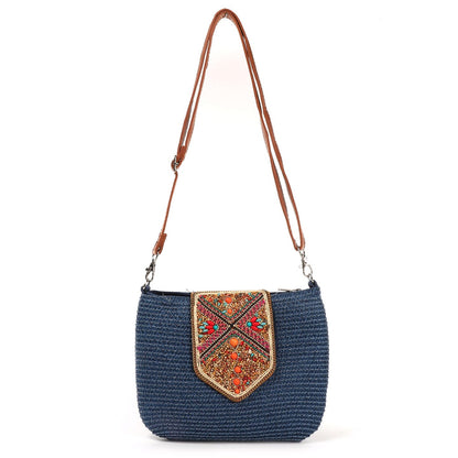 Bolso bandolera paja | Cuentas multicolor - image 3