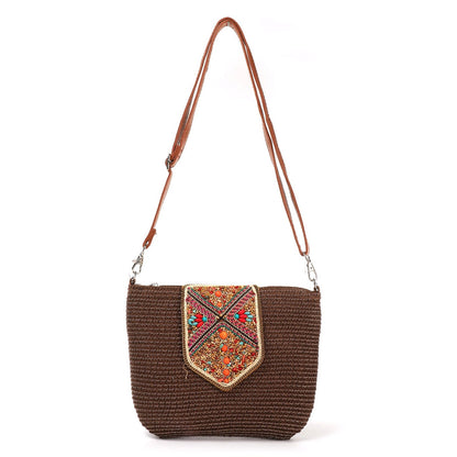 Bolso bandolera paja | Cuentas multicolor - image 7
