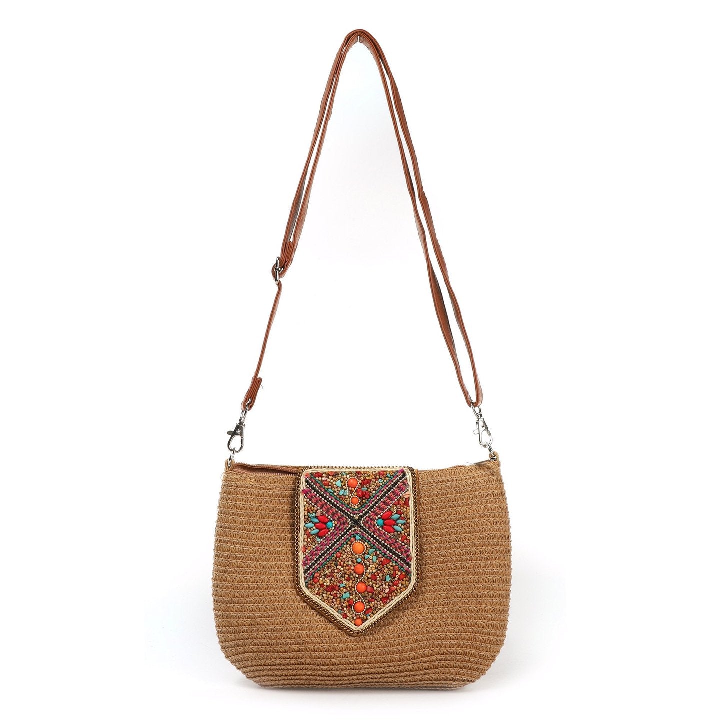 Bolso bandolera paja | Cuentas multicolor - image 6