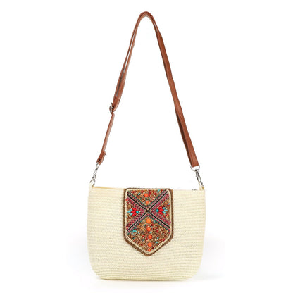 Bolso bandolera paja | Cuentas multicolor - image 4