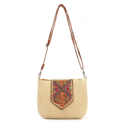 Bolso bandolera paja | Cuentas multicolor - image 5