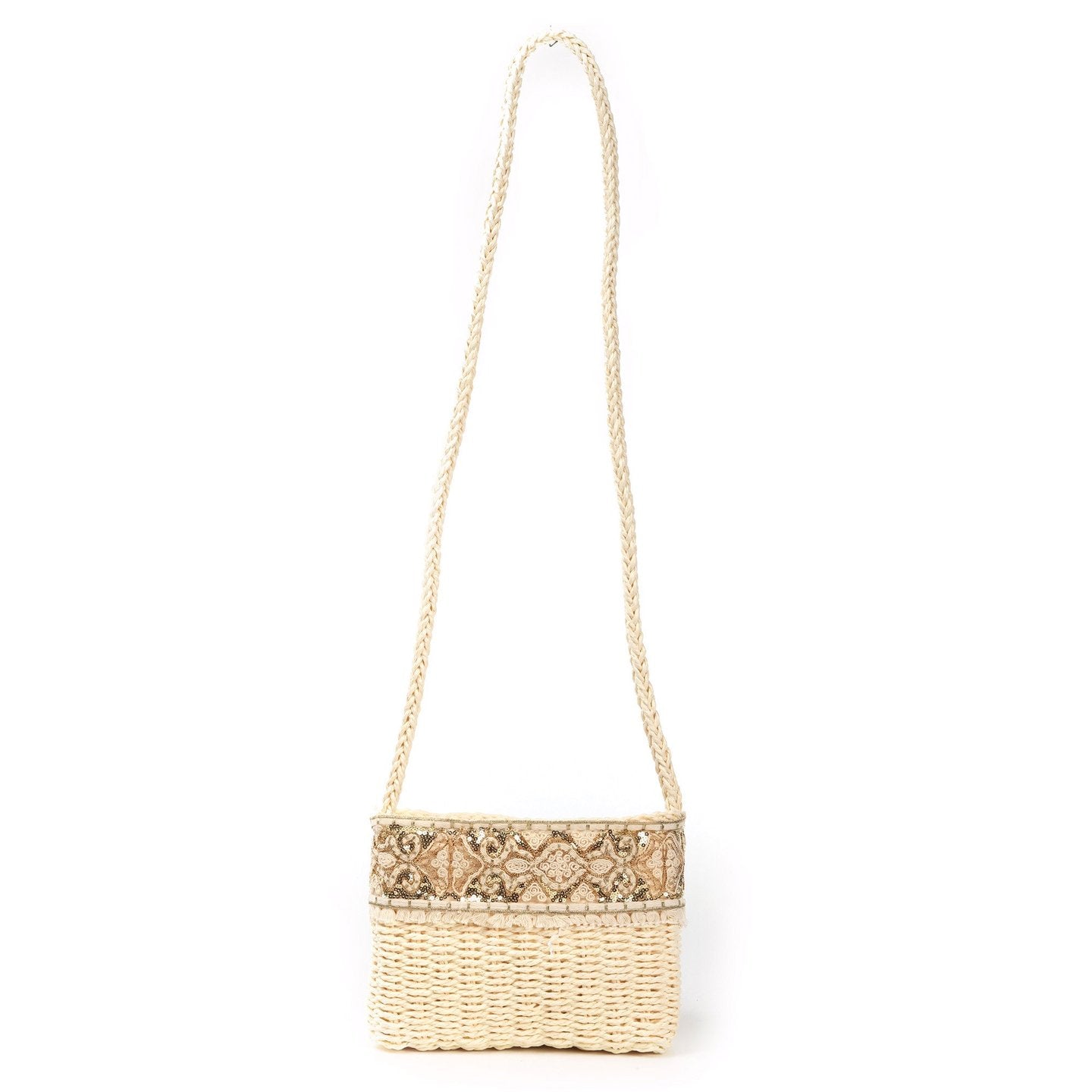 Bolso rafia bordado | Bandolera con lentejuelas - image 4