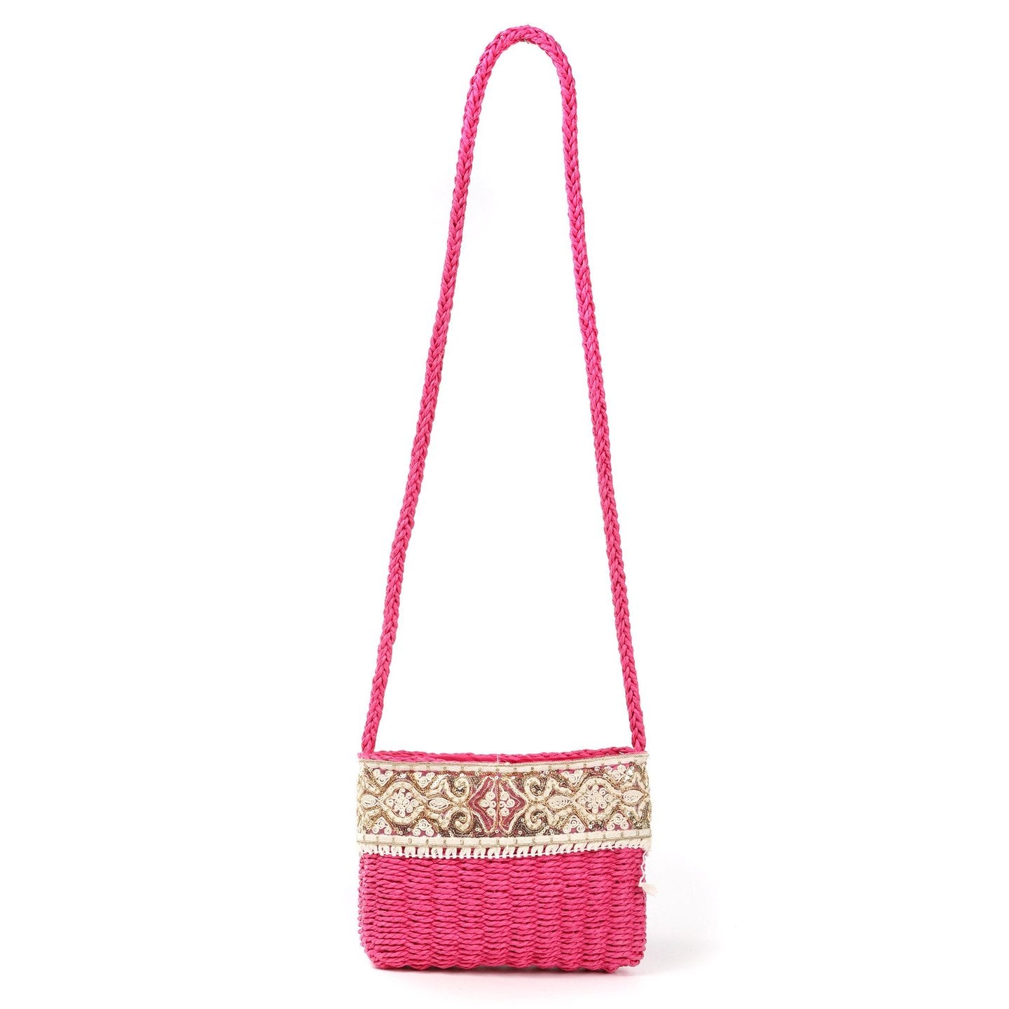 Bolso rafia bordado | Bandolera con lentejuelas - image 7