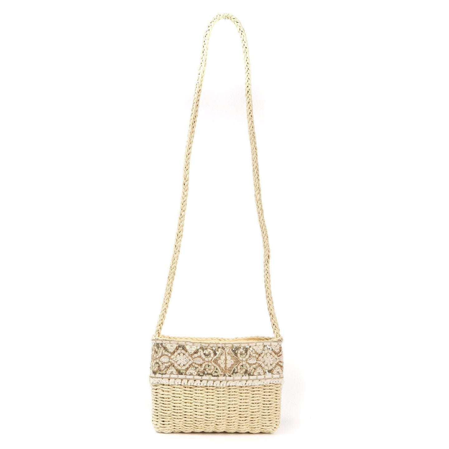 Bolso rafia bordado | Bandolera con lentejuelas - image 3