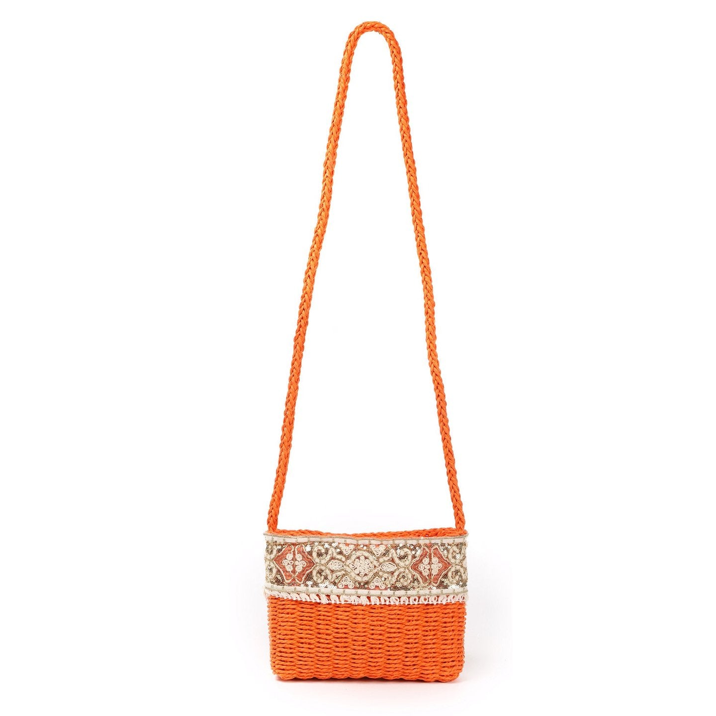 Bolso rafia bordado | Bandolera con lentejuelas - image 8