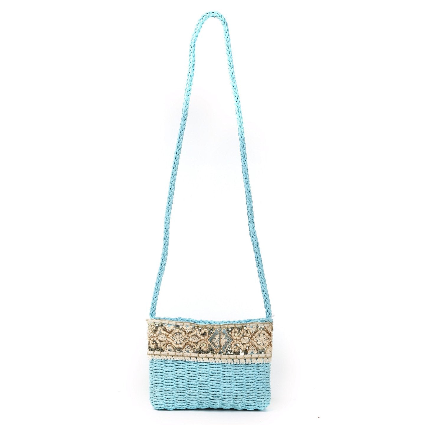 Bolso rafia bordado | Bandolera con lentejuelas - image 9