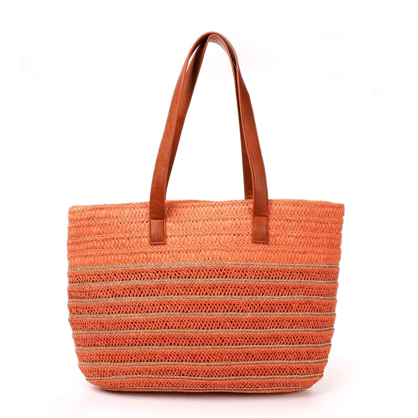 Bolso hombro paja | Detalles dorados - image 3
