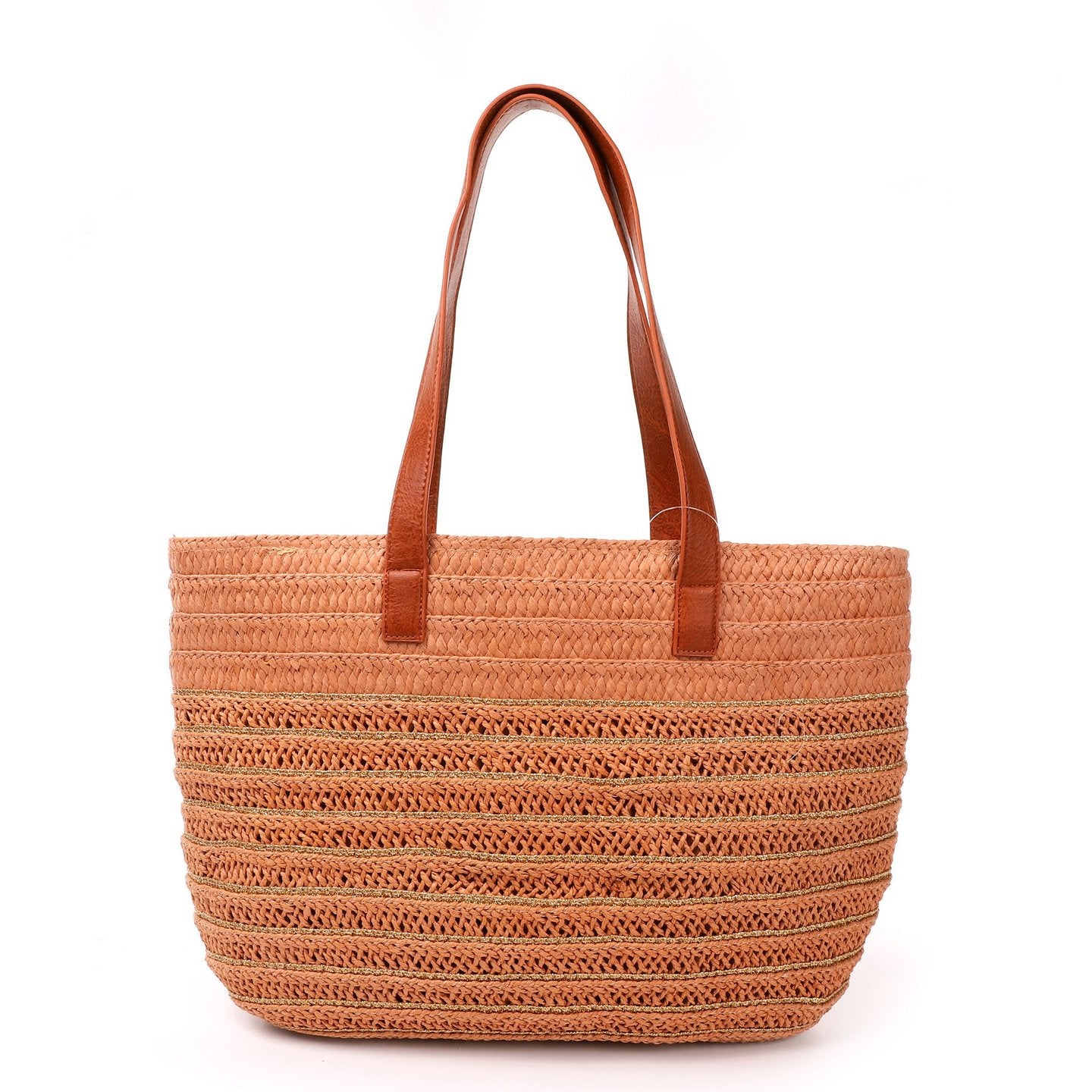 Bolso hombro paja | Detalles dorados - image 2