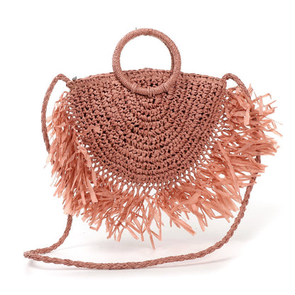 Bolso Rafia Flecos | Bandolera y Cierre - image 4