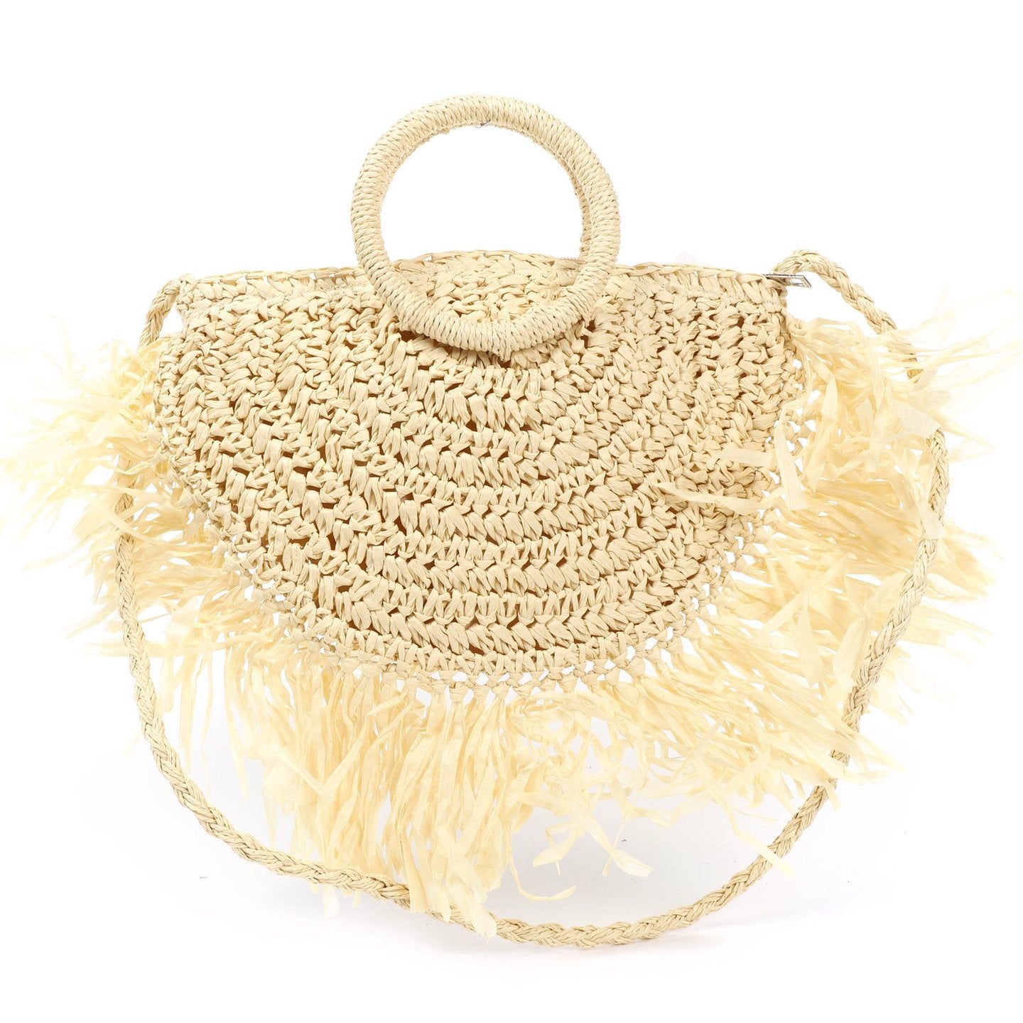 Bolso Rafia Flecos | Bandolera y Cierre - image 6