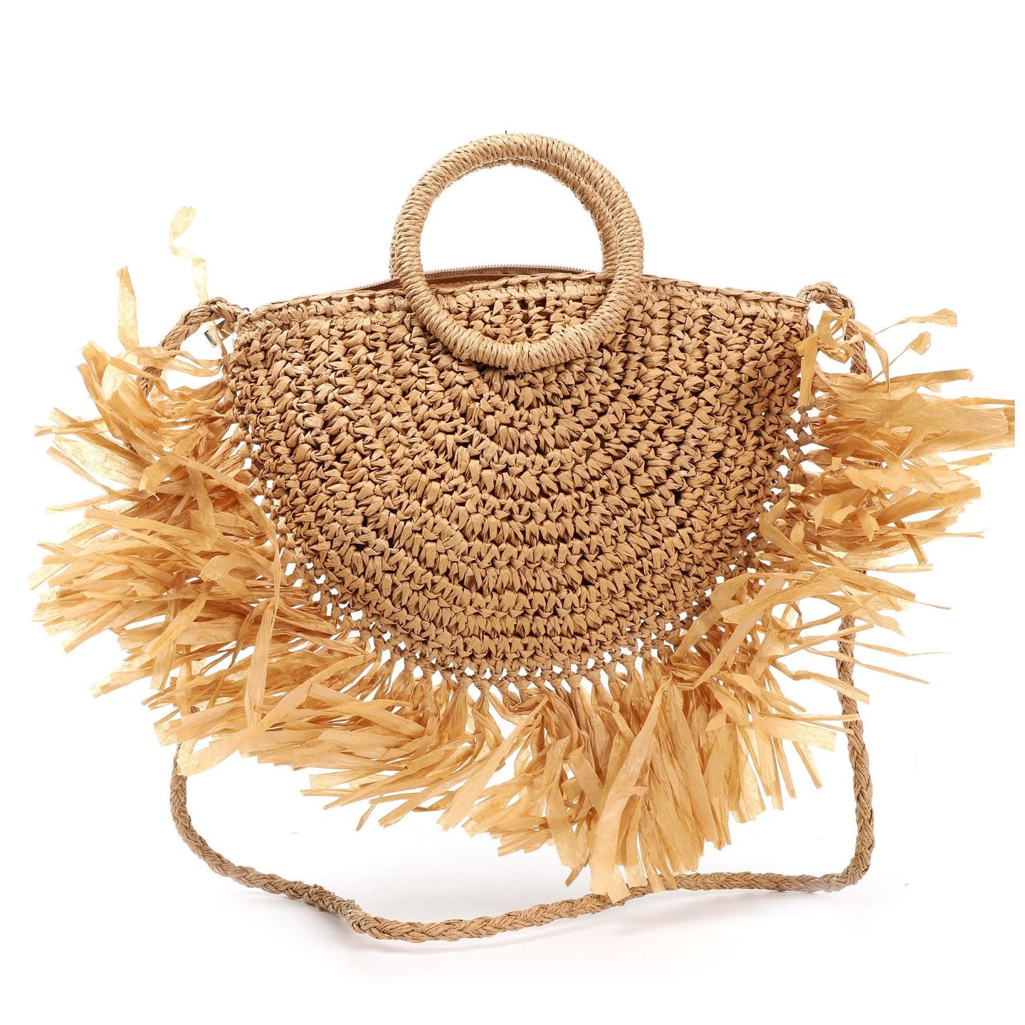 Bolso Rafia Flecos | Bandolera y Cierre - image 2
