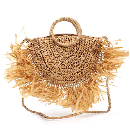 Bolso Rafia Flecos | Bandolera y Cierre - image 2