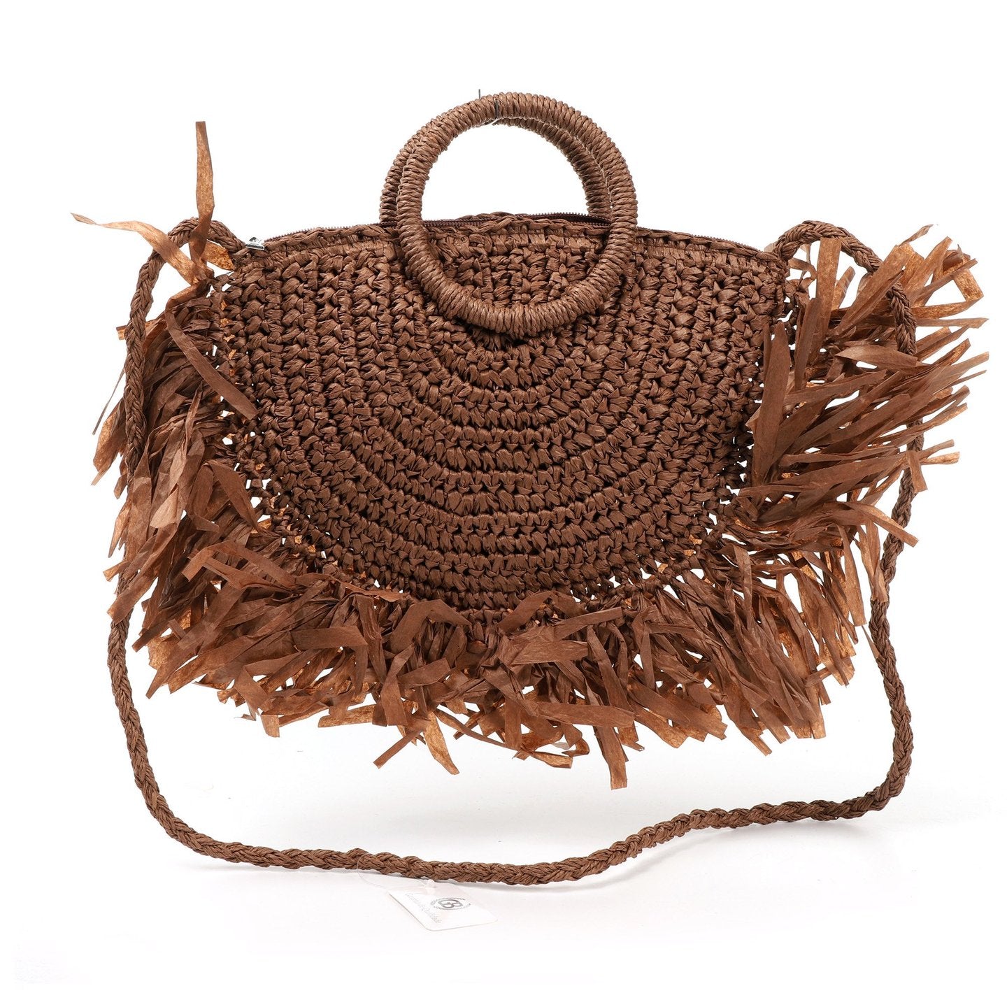 Bolso Rafia Flecos | Bandolera y Cierre - image 7