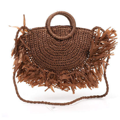 Bolso Rafia Flecos | Bandolera y Cierre - image 7
