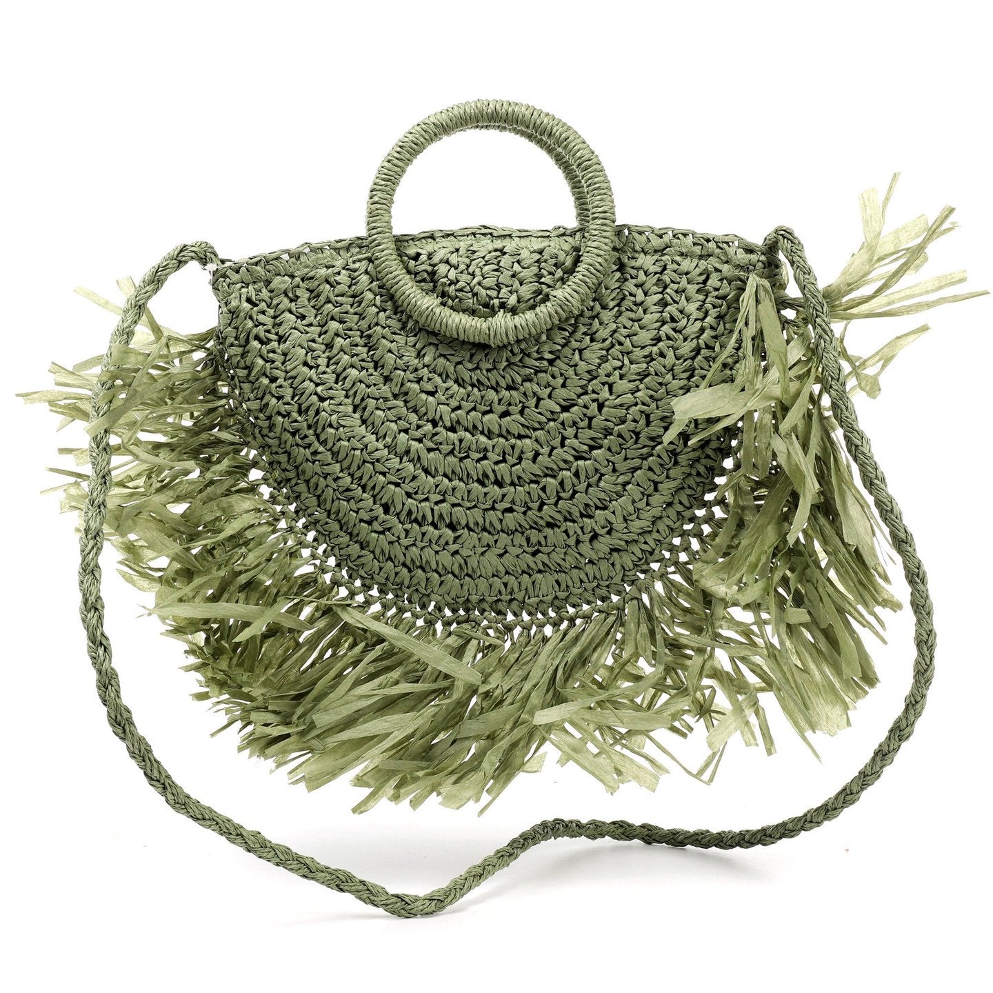 Bolso Rafia Flecos | Bandolera y Cierre - image 8