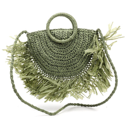 Bolso Rafia Flecos | Bandolera y Cierre - image 8